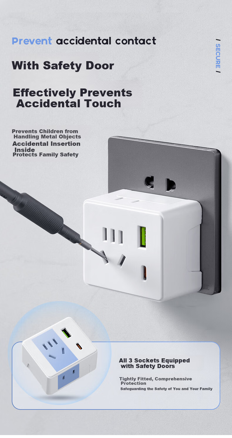 Aleleko Universal 20W Super Fast Charging Adapter with UK/HK/EU/AUS/SG/KR Plug Converters 11