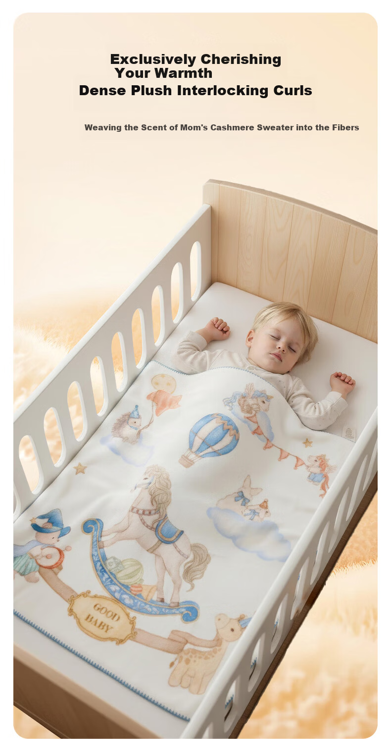 Gb (gb) [Year of the Horse Gift Box] Baby Blanket Newborn Gift Baby Blanket Penguin Fleece Double Layer Blanket 120*100cm 2