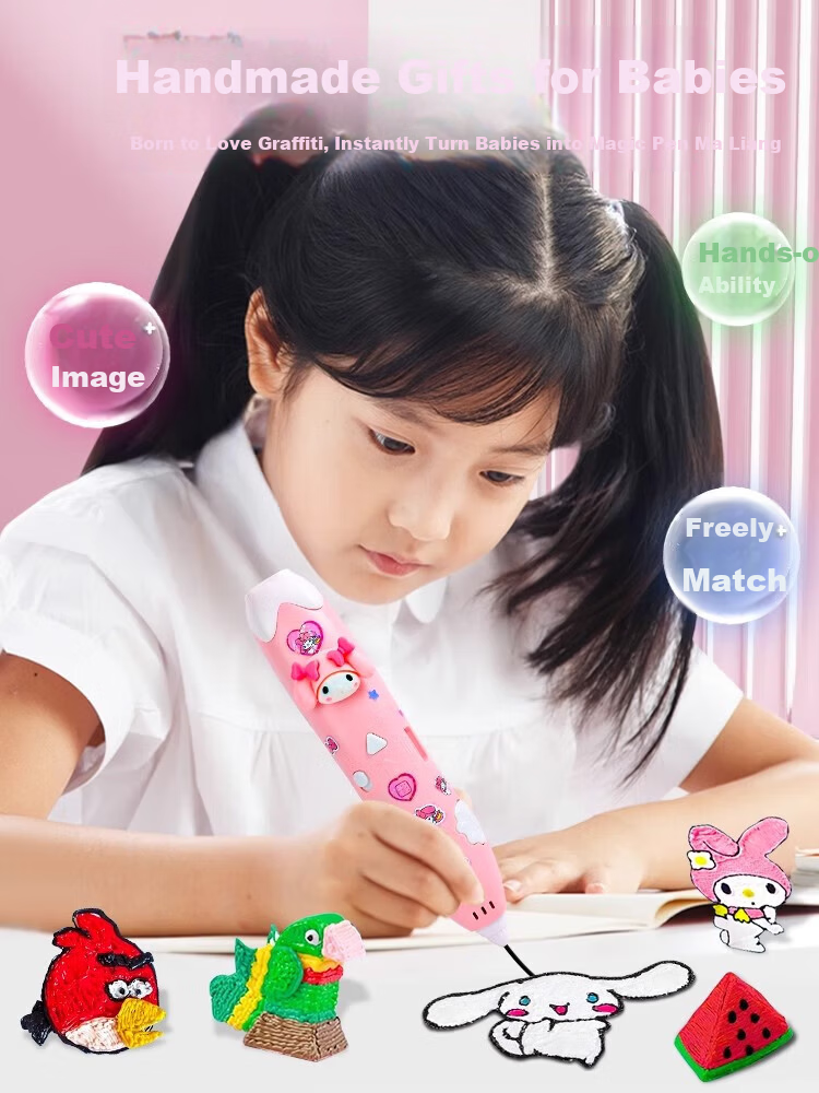 COODORA Low-Temperature 3D Printing Pen Toy for Girls Ages 3-6-10 Wireless 3D Drawing Pen Princess Glow-in-the-Dark Birthday Gift 8