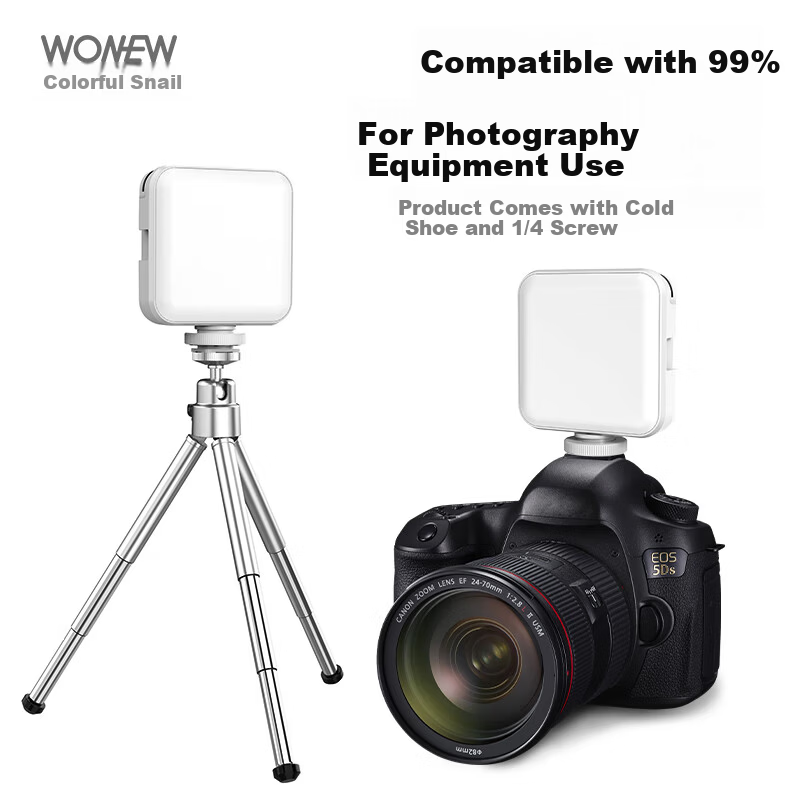 Wonew Mini Portable Photography Fill Light LED FL02 White Cool Warm for Photo, Live Streaming, Mobile Selfie, Camera, DSLR Indoor Pocket Tofu Portable Light 5