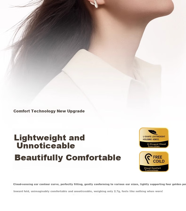 KINYO i9 Dynamic Ring AI Bluetooth Clip-On Wireless Bone Conduction Sports Call Noise-Cancelling Conference Translator Earphones for Xiaomi Apple Purple 27