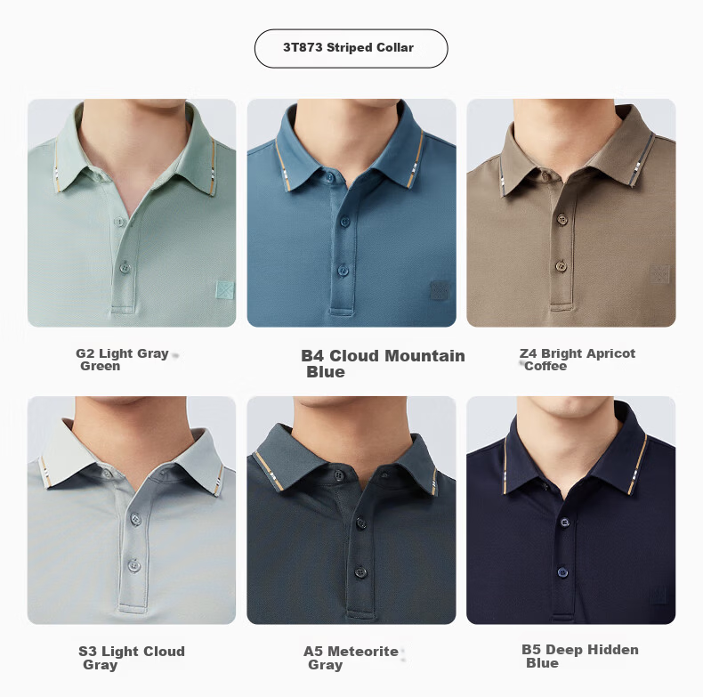 Hodo [Modal Silk] Short-Sleeve Ice Silk Antibacterial Cool-Feeling Polo Shirt, Men's Comfortable Elastic Collar T-Shirt 12