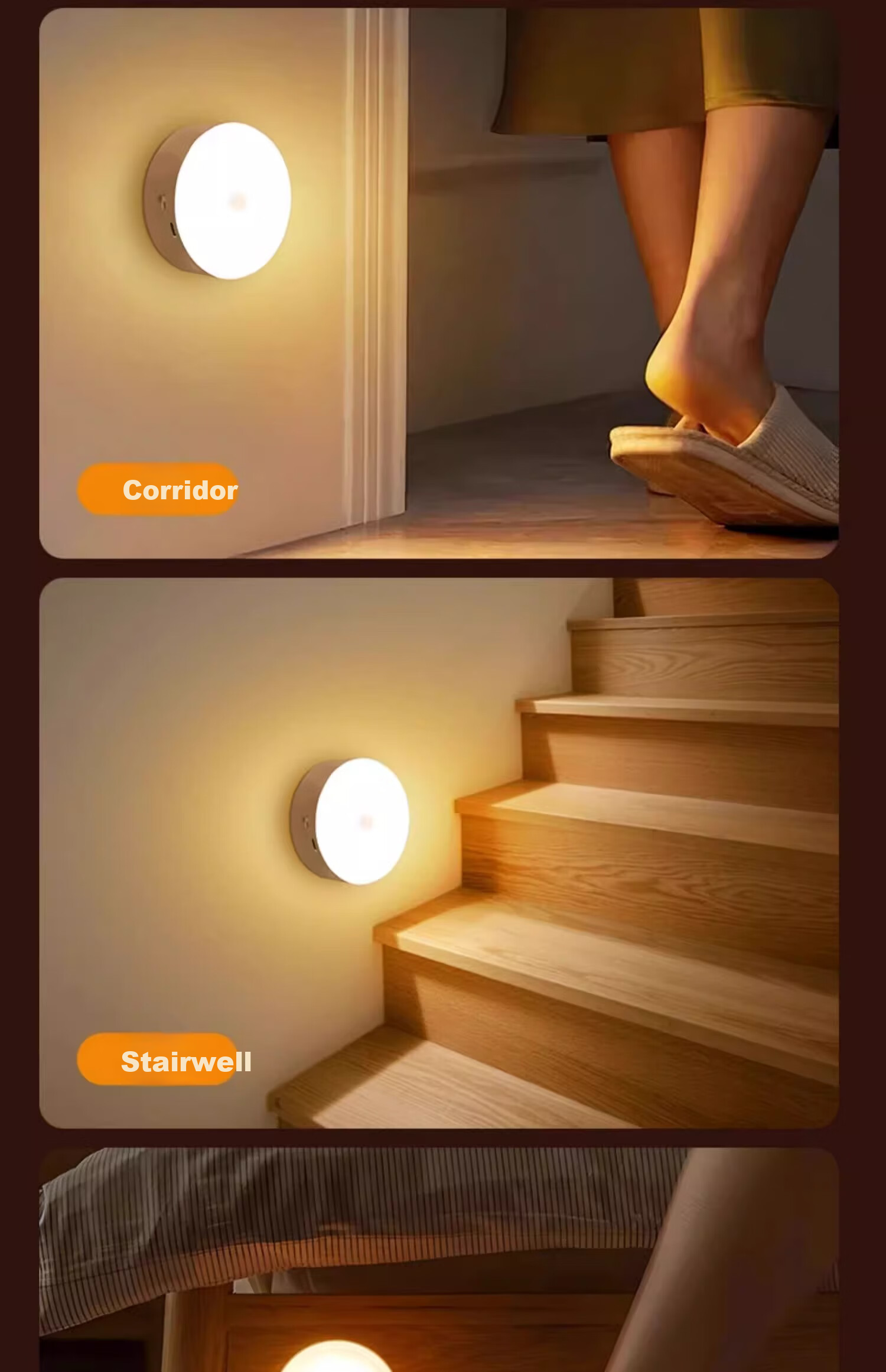 Heart Lock Sensor Night Light Rechargeable Magnetic Long Battery Life for Bedroom Closet Corridor Nursing Nighttime Use 17