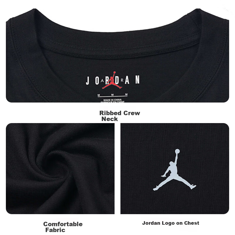 Jordan Women's Cotton Classic Loose Fit Short-Sleeve T-Shirt II0489-010 Black M
