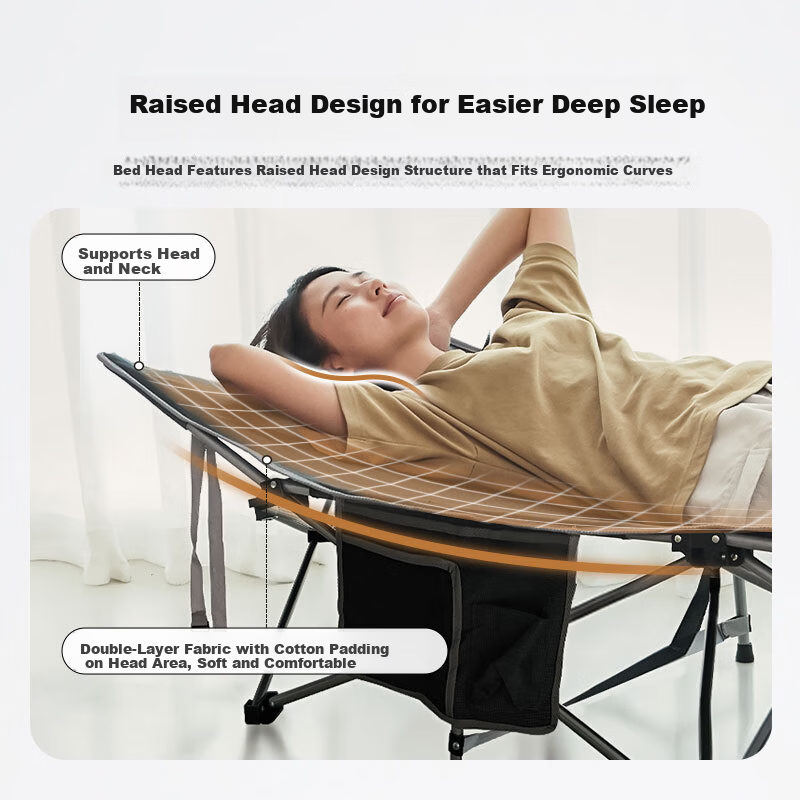 KingCamp Folding Single Bed Office Nap Bed Military Cot Portable Multifunctional Nap Bed
