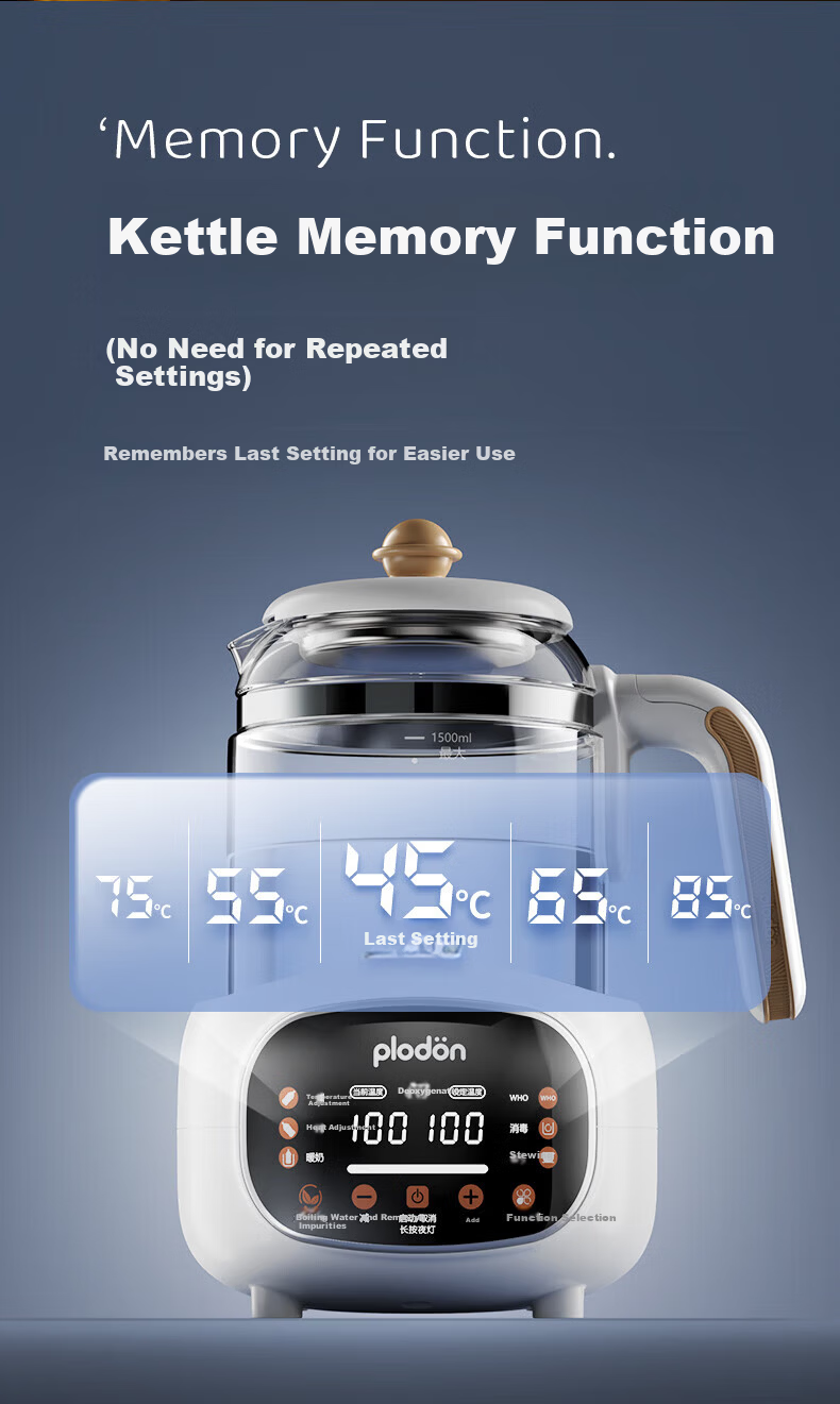 Pulidon Thermostatic Kettle Baby Milk Warmer Household Electric Hot Water Kettle 17