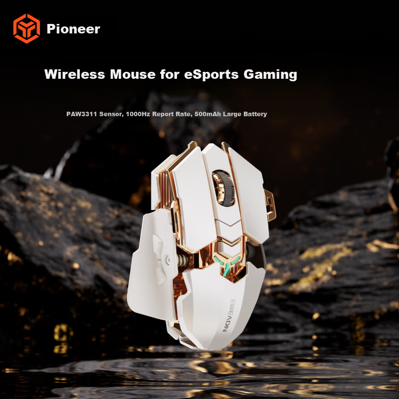 EWEADN G5 Tri-Mode Wired Wireless Bluetooth Gaming Mouse Macro Programmable Portable PAW3311 1K Report Rate Desktop Computer Large Hand Special