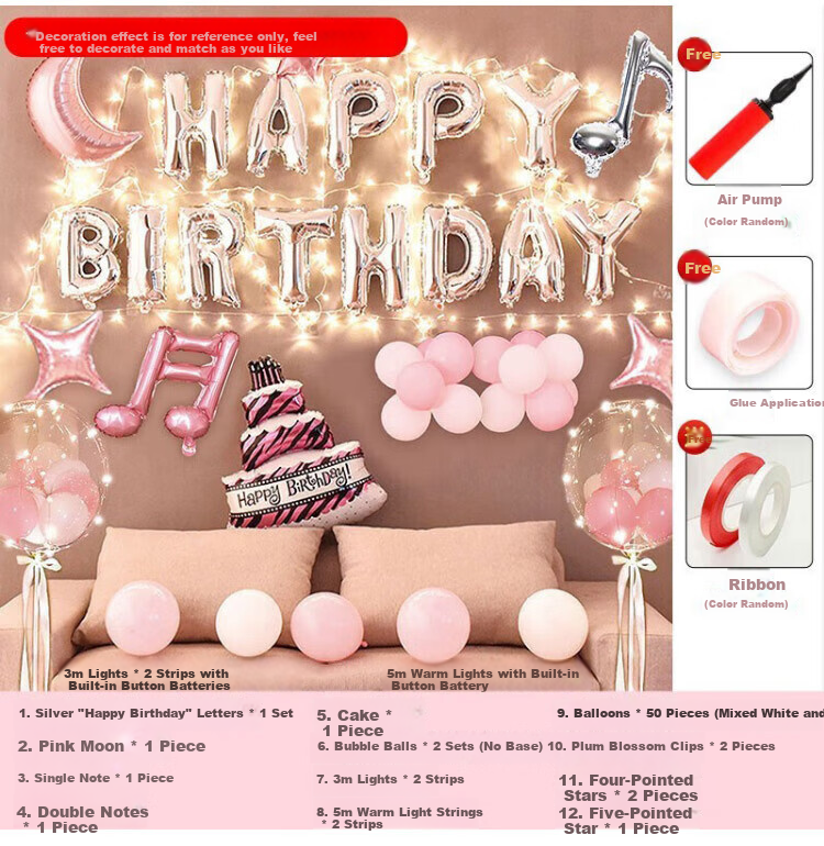 Xinxin Jingyi Birthday Scene Setup Party Decorations Boys Girls Baby First Birthday Balloon Decoration Background Wall 2