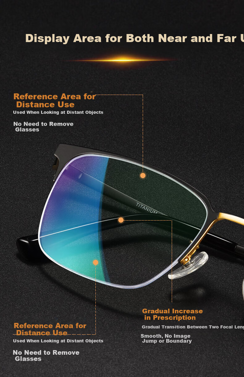 Chuangguo Men's Genuine Reading Glasses High-Definition Imported Blue Light Blocking Auto-Focus Adjustable Multifocal Premium Brand 12