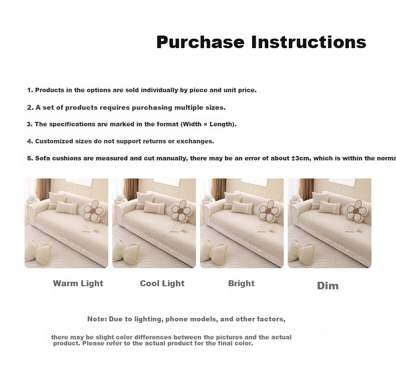 Wuyinliangpin French-Style Sofa Cover, All-Season Non-Slip Seat Cushion, Luxury Sofa Slipcover, Spring Sun Beige, 90*240cm 14