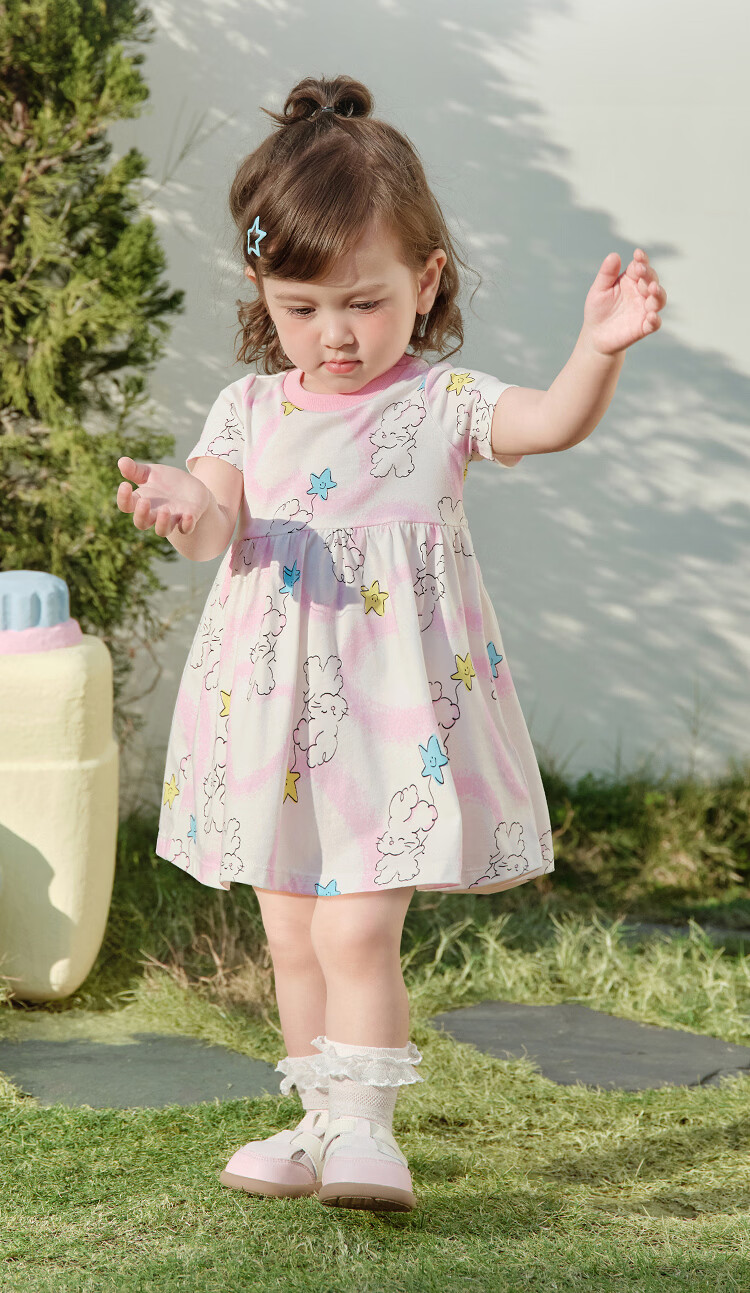Balabala Kids Dress Baby Dress 2026 Summer New Girls Princess Dress Cotton Breathable Cute 5