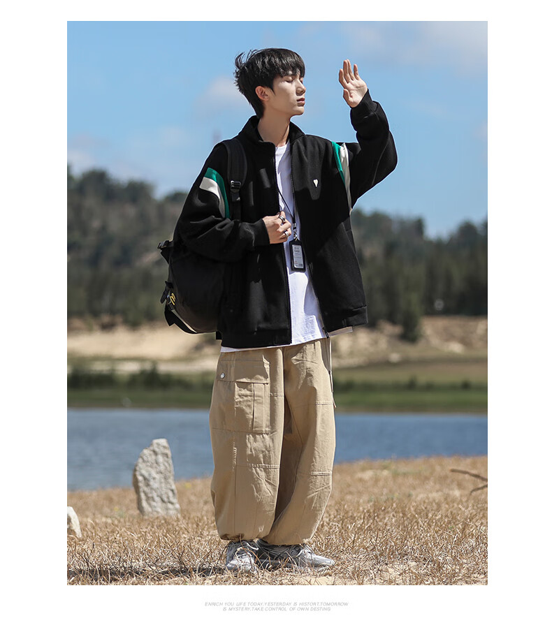Foss Phil Washed Vintage Denim Jacket Men Spring Autumn Casual Youth Loose Retro Coat Q2481 Vintage Blue M 16
