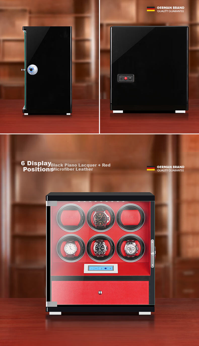 DrikLux Automatic Watch Winder with Fingerprint Lock Storage Box Mechanical Watch Turner New Year Gift for Elders 6