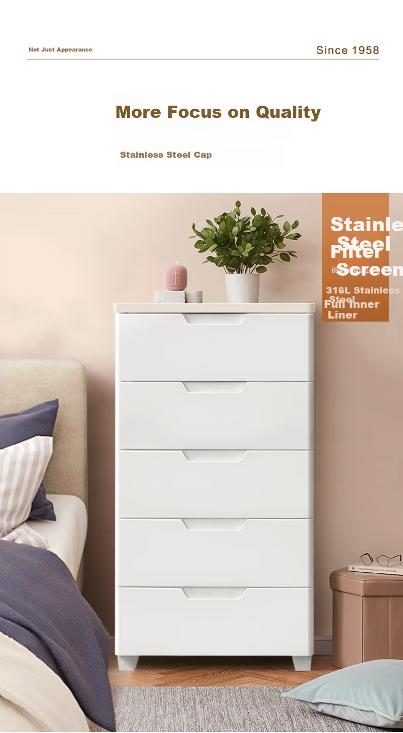 IRIS Storage Cabinet, Drawer-Style Baby Wardrobe, Storage Cabinet, Simple Organizer Cabinet, Eco-Friendly Plastic Storage Box, Alice Five-Tier 10