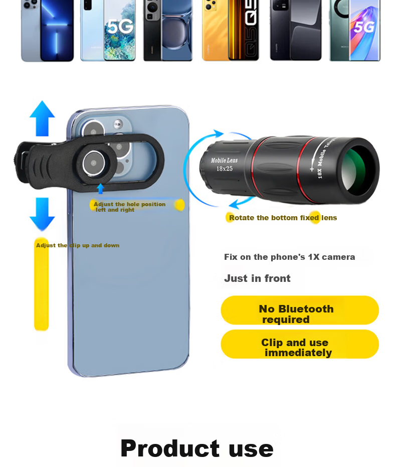HUGE Mobile Telescope Concert Shooting Tool Long Focus HD Zoom External Camera Live Photo 10