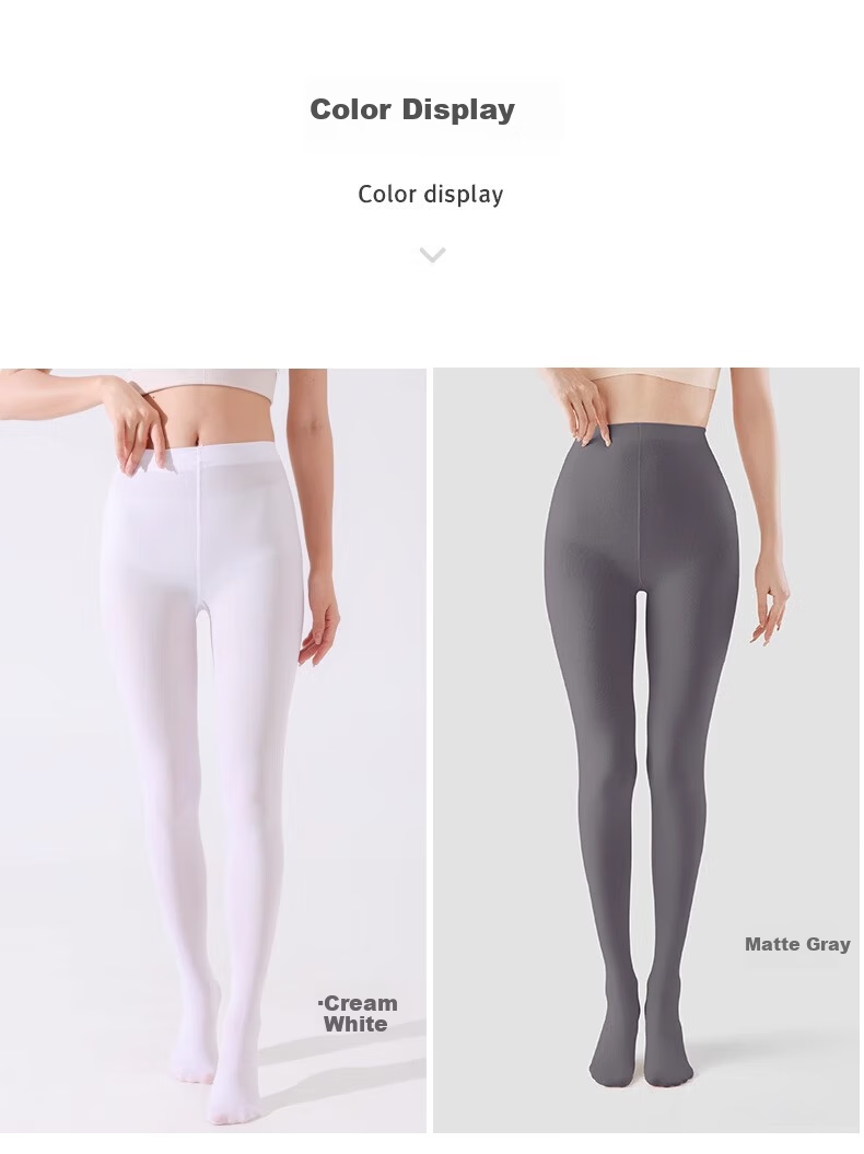 Ziyouxi Dance Tights, Adult White Leggings, Women's Summer Silk Stockings, Thin Pantyhose, Student Bare-Leg Aid, Ballet-Specific 16