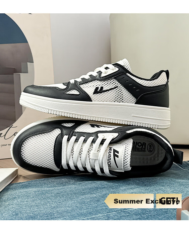Warrior Official Men's Sneakers 2026 Summer New Comfortable Versatile Mesh Shoes Men Beige Black Size 41 14