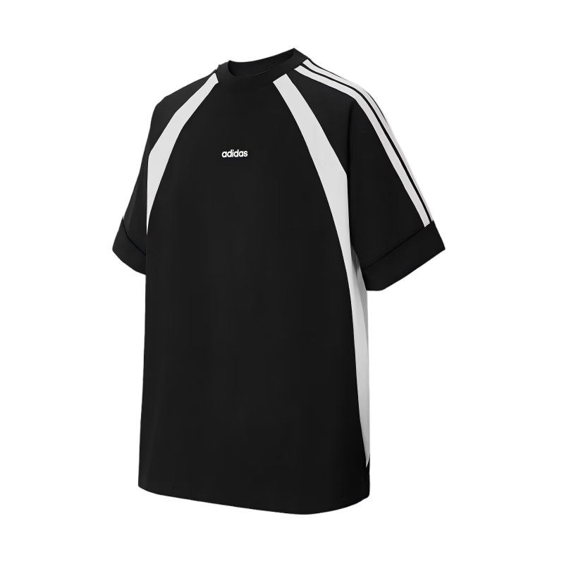 Adidas Men's Trendy Fashion Breathable Cotton Short Sleeve T-Shirt KB8502 Black/White M