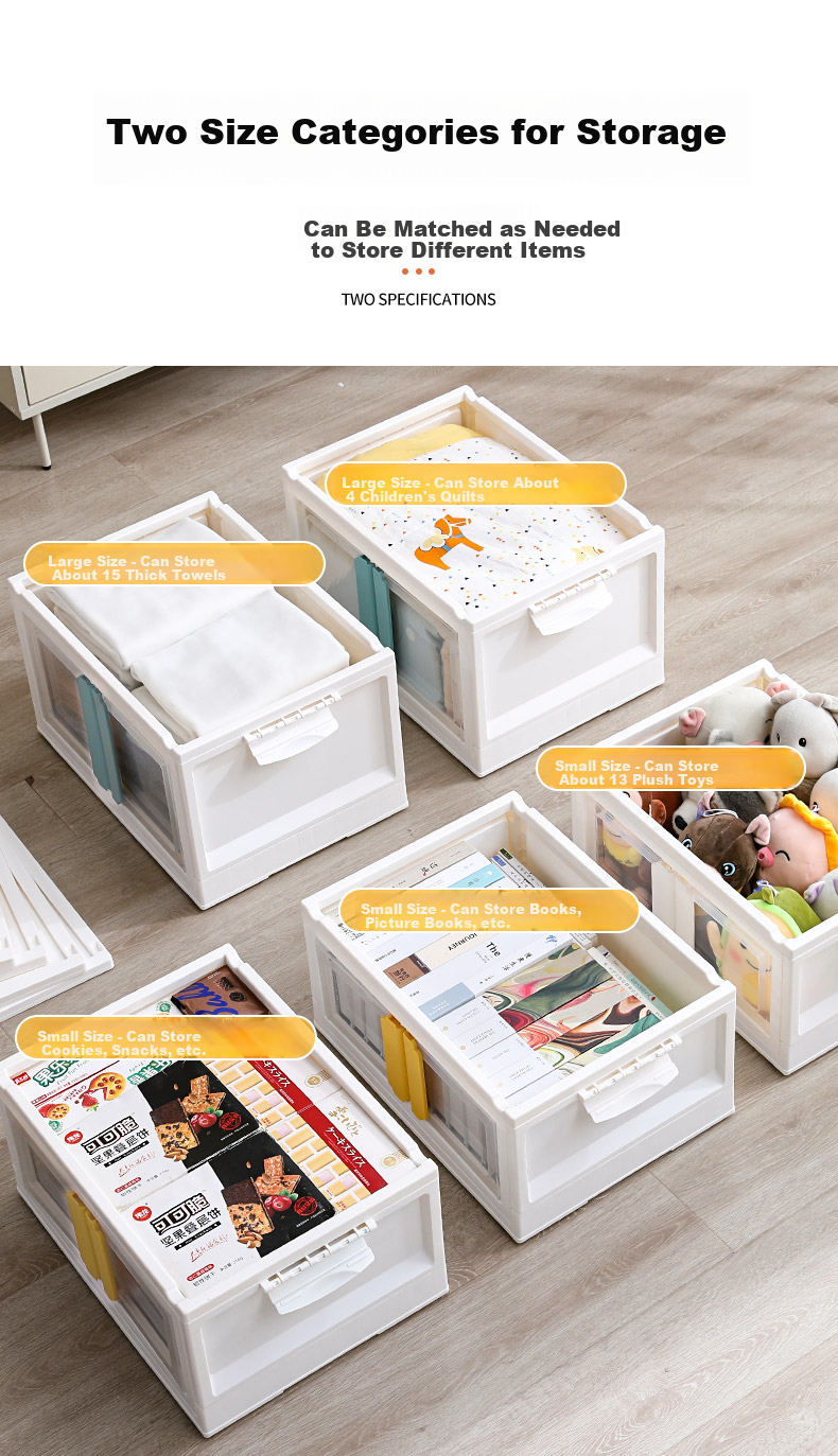 JEKO&JEKO Double Door Storage Cabinet Foldable Book Organizer Children's Wardrobe Storage Box White 1 Piece 7