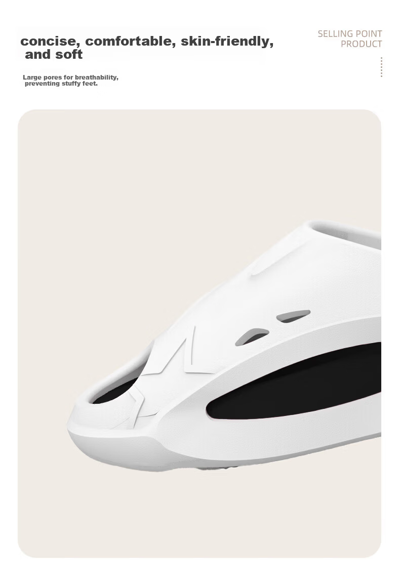 Seven Colors Sports Slippers Men's EVA Soft Sole Beach Four Seasons Thick Non-Slip Color Block Couple Women's Sandals White 40-41 2