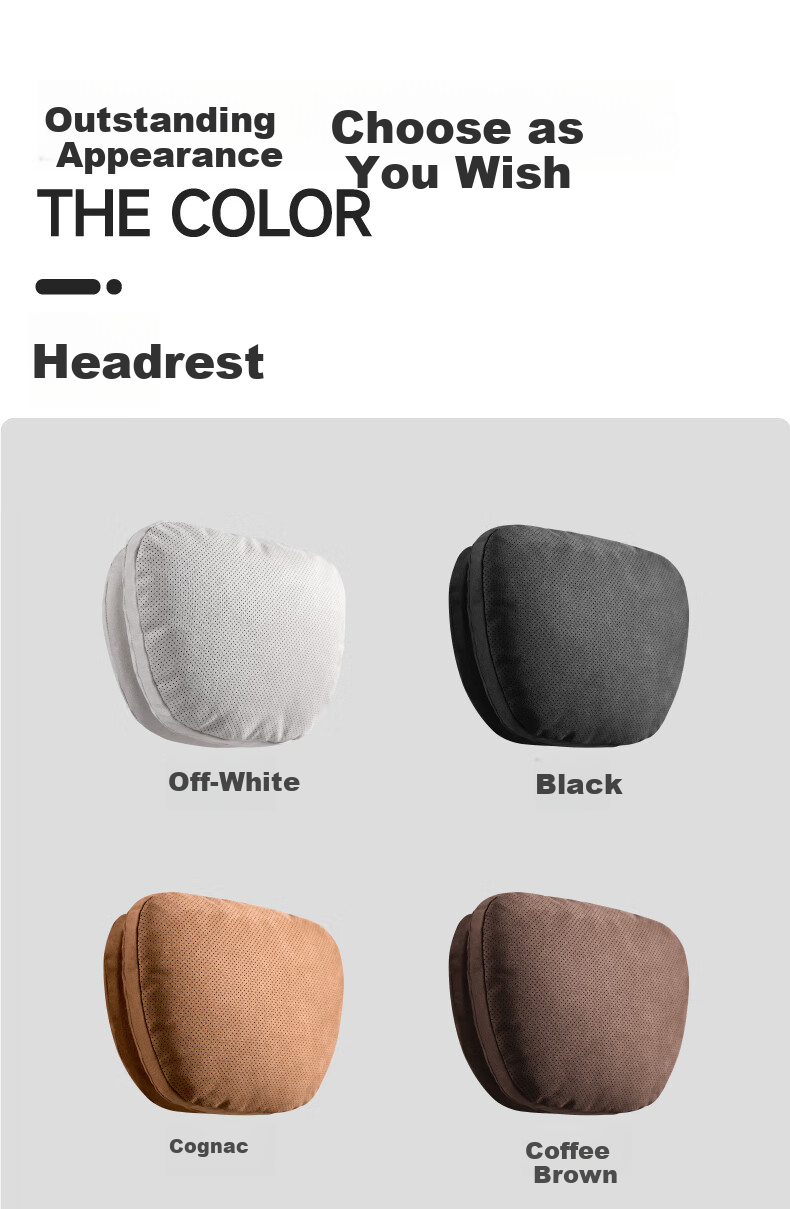 BIMLL Car Headrest, Maybach Mercedes Neck Pillow, Lumbar Support Cushion, Tesla In-Car Neck Protector, Dual-Core Support 16