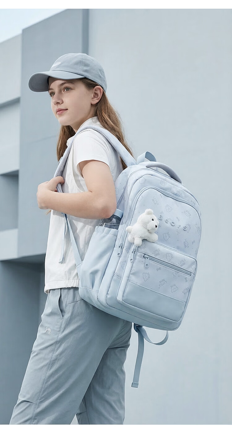 COW Backpack for Middle School And Elementary Students, Large Capacity Backpack for High School And College Students, Simple And Versatile Campus Backpack in Sky Blue 10