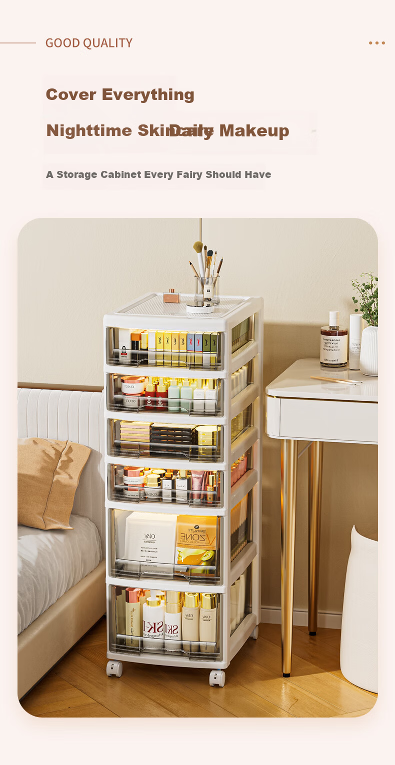 JEKO&JEKO Drawer Storage Cabinet Makeup Organizer Box Storage Cabinet File Cabinet Storage Rack Gap Cabinet 32cm Wide 3 Shallow 1 Deep 4