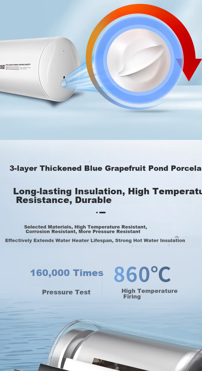 AUX 60-Liter Electric Water Heater, Storage Tank Round Barrel, 2100W Rapid Heating, Insulation, Household Kitchen Bathroom Large Water Capacity Safe Bathing MOX-60Y39H [Subsidies] 9