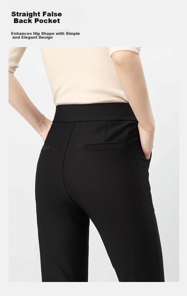 BOPRUIEY Straight-Leg Dark Pants, Spring And Autumn High-Waist Dress Pants for Women, Slimming Commuter Casual Trousers with Draping Effect 6