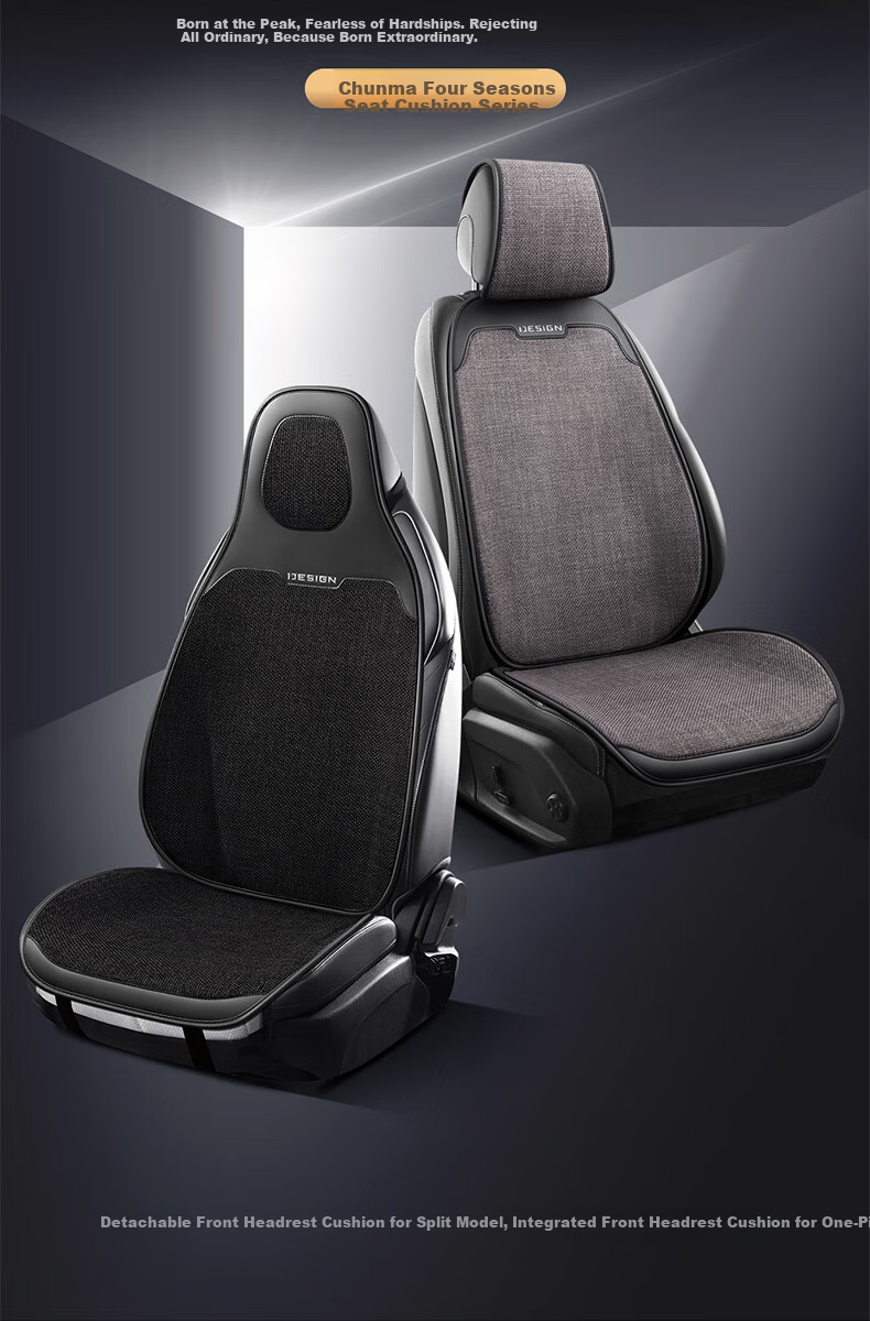 Jiabalan Car Seat Cushion Linen Semi-Enclosed Four-Season Universal Ventilated Breathable Comfortable Seat Cover Cushion 6