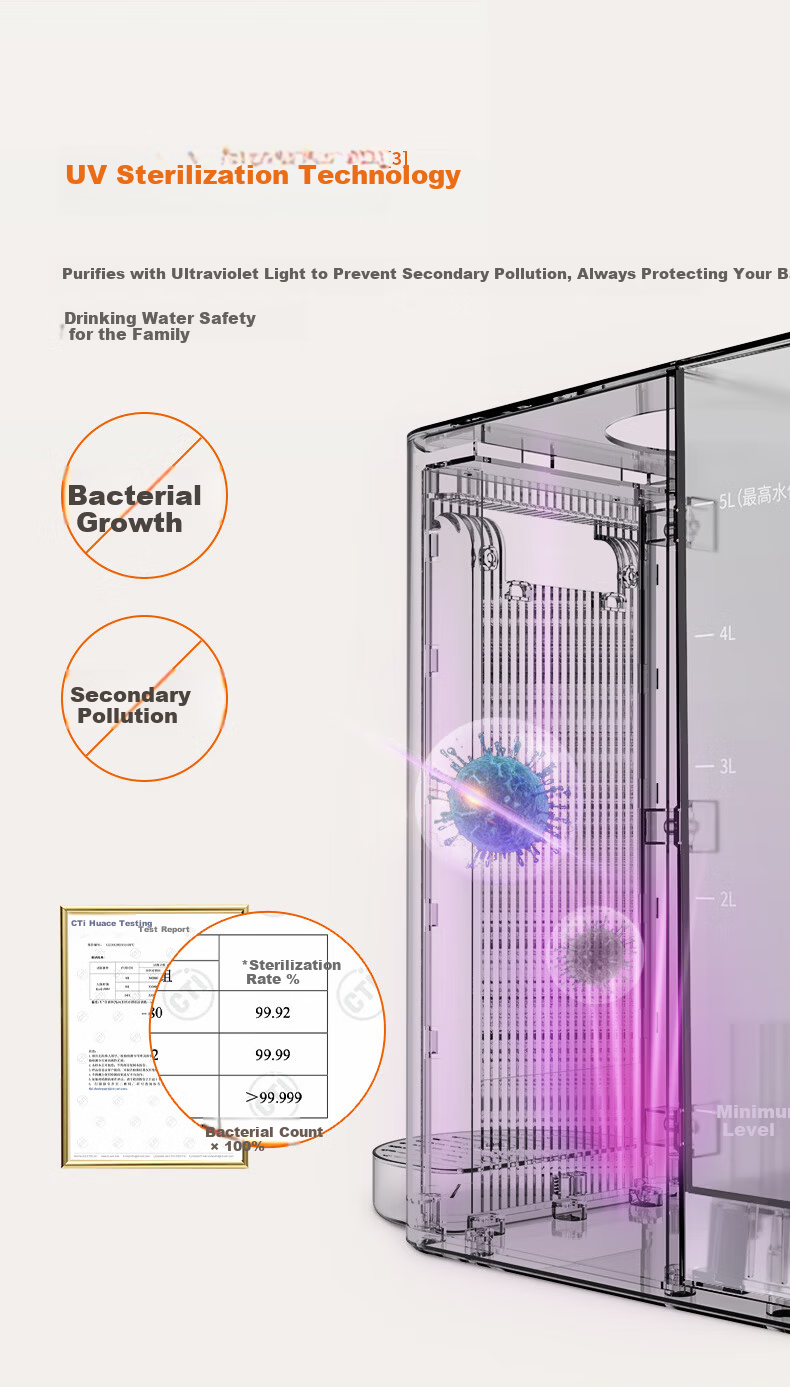 Joyoung Desktop Water Purifier Ice Maker Instant Heating and Cooling No Installation Rich Strontium Mineralized Water Home Desktop Water Dispenser RH322(C) 8