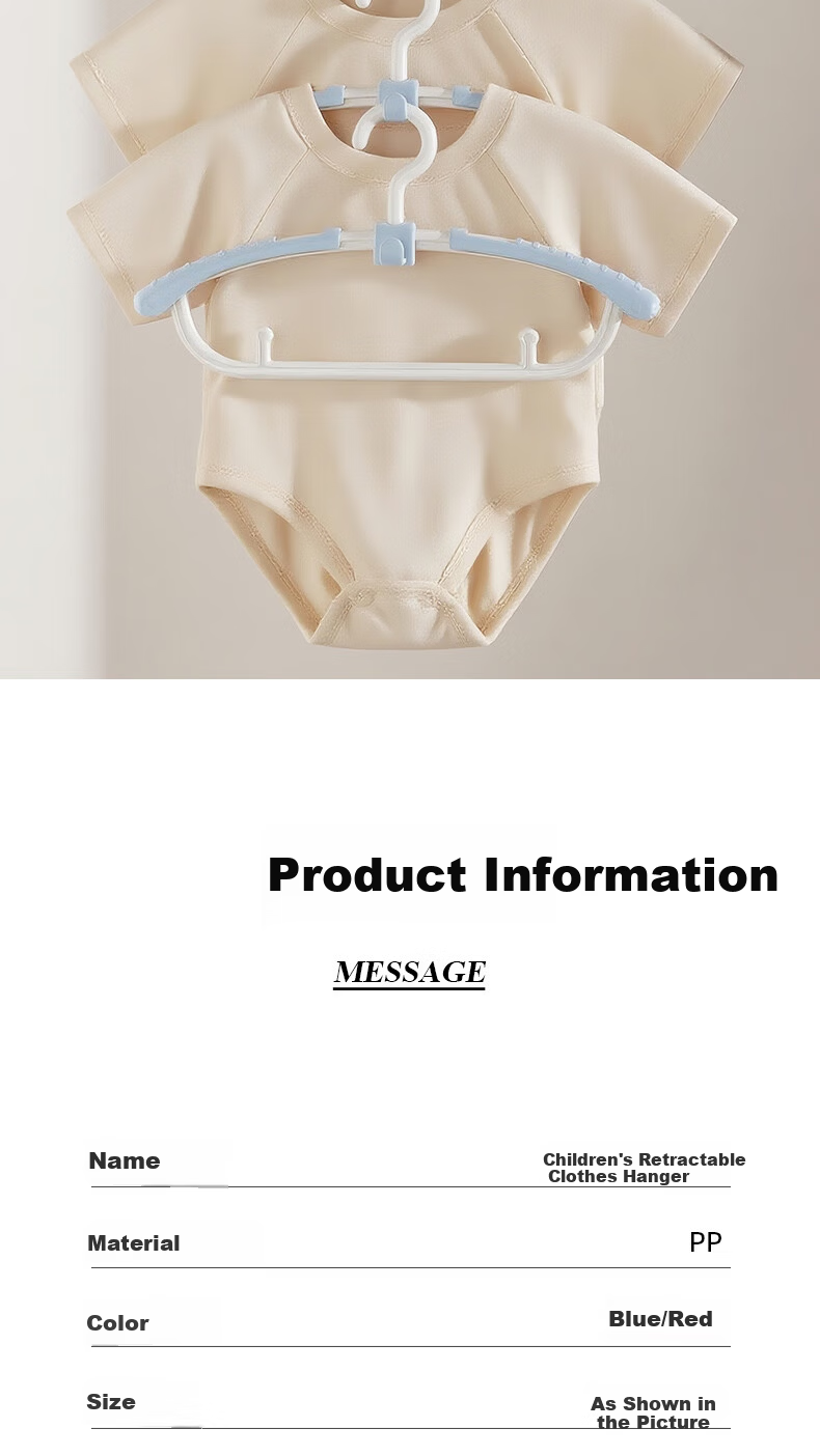 Baicaoyuan Kids Adjustable Clothes Hangers Baby Underwear Socks Storage Infant Drying Rack Wardrobe Clothes Hangers 10-Pack 5