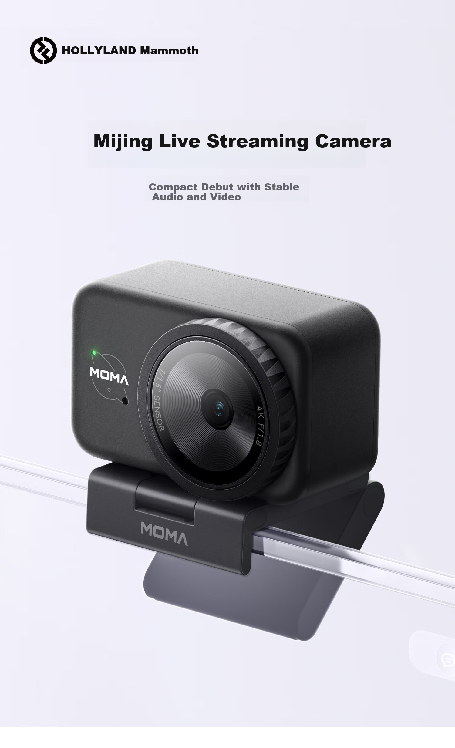 Mammoth [HD Quality] Mijing 4K Live Streaming Camera HD Beauty Built-in Microphone Intelligent Noise Reduction Professional Computer Live Streaming Webcam AI Auto Framing Streaming Device 2