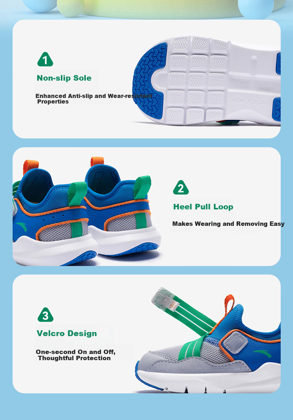 Anta Toddler Walking Shoes Spring Boys and Girls Baby Shoes Infant Mesh Sports Shoes Kids Indoor Shoes A12610024 7