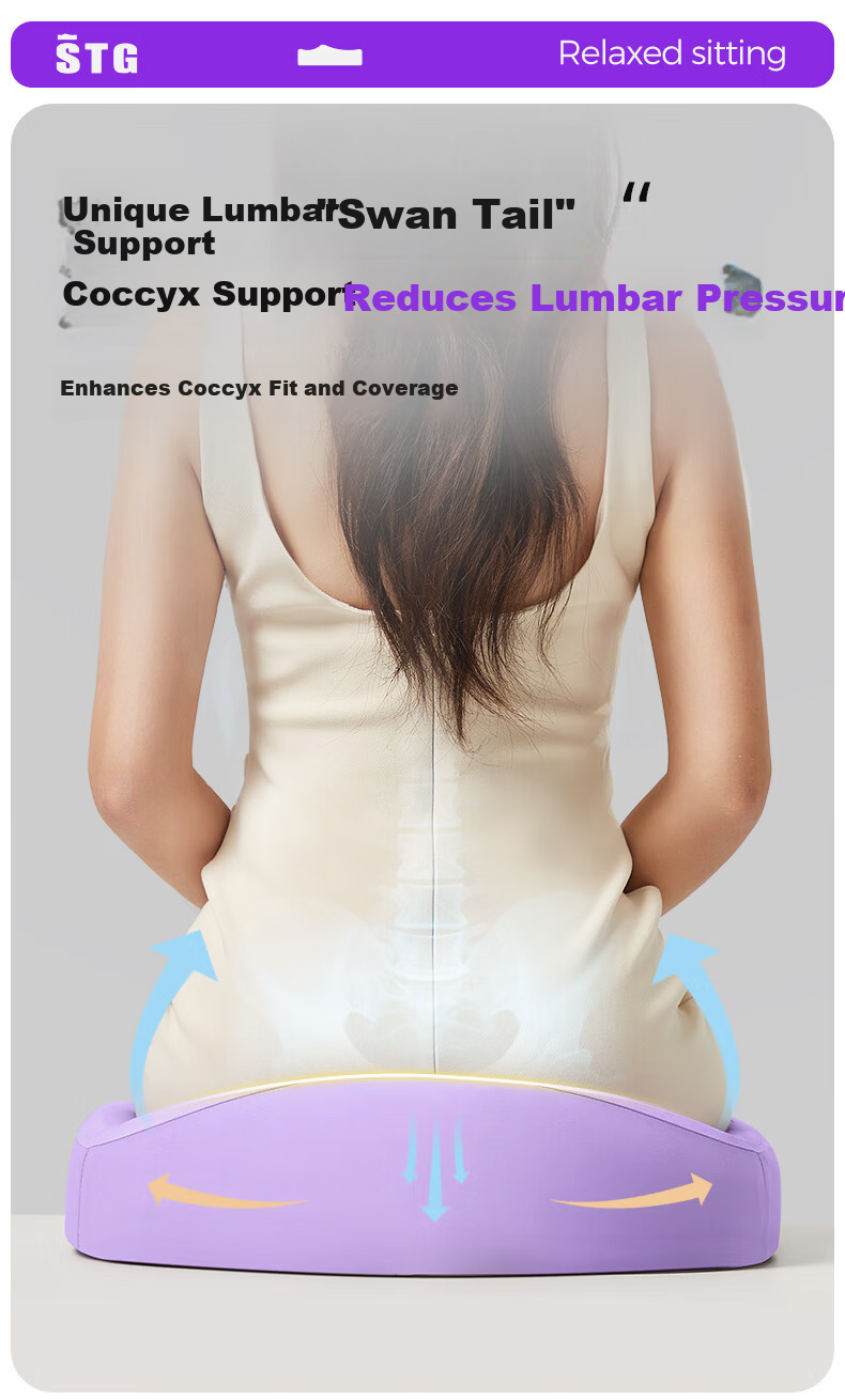 SITGOOD Posture Correcting Seat Cushion Office Chair Pad STG Tailbone Pressure Relief Cushion Long-term Sitting Pain Prevention Seat Pad 7