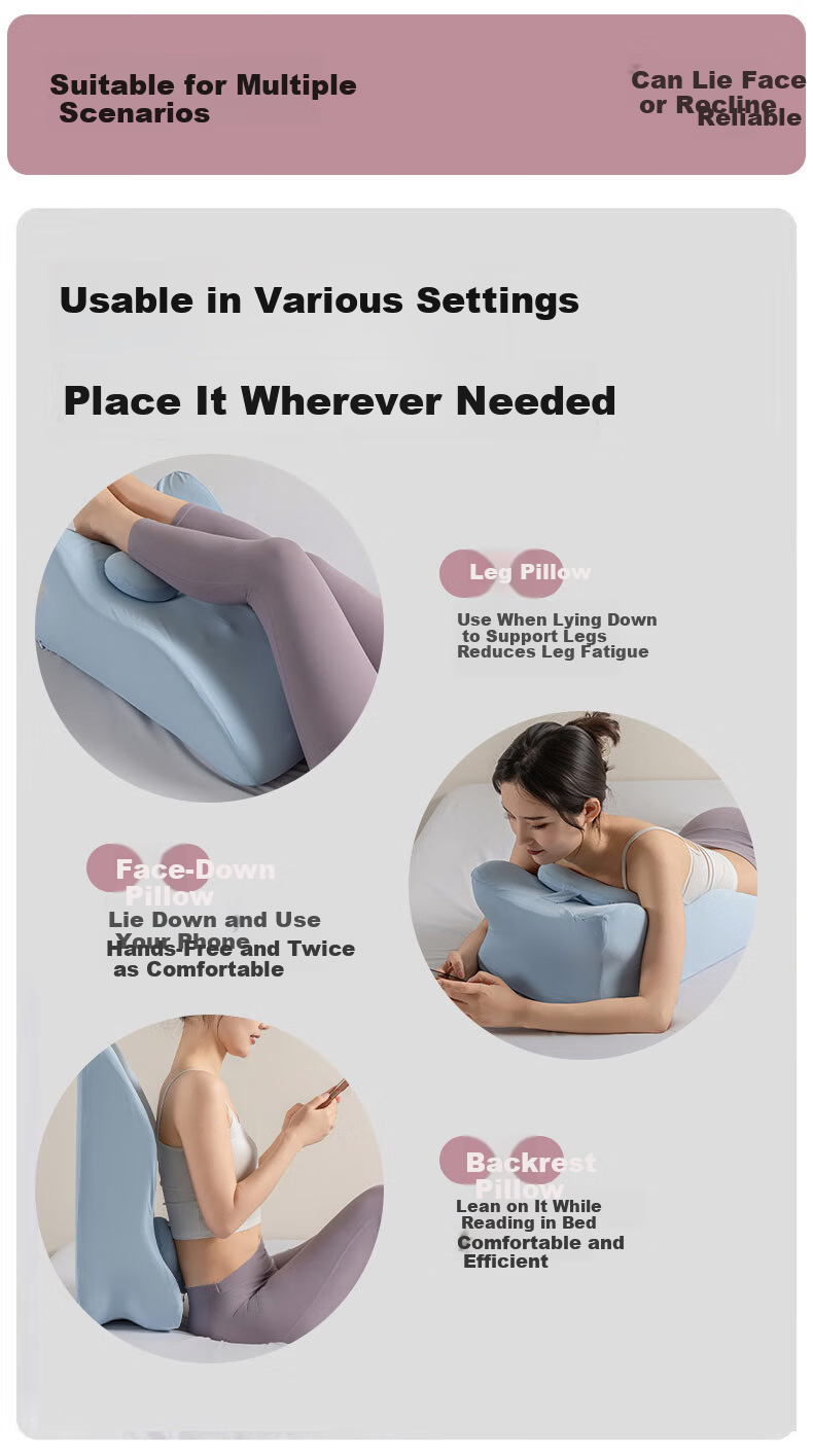 Grace Multifunctional Large Backrest Pillow Bed Head Cushion Home Support Pillow Water Blue 6