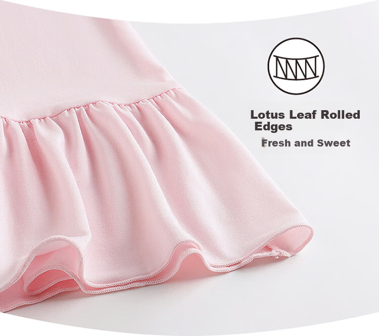 THREEGUN Kids Cooling Modal Anti-Mite Antibacterial Girls Moisture-Wicking Short Sleeve Nightdress Light Pink 110 6