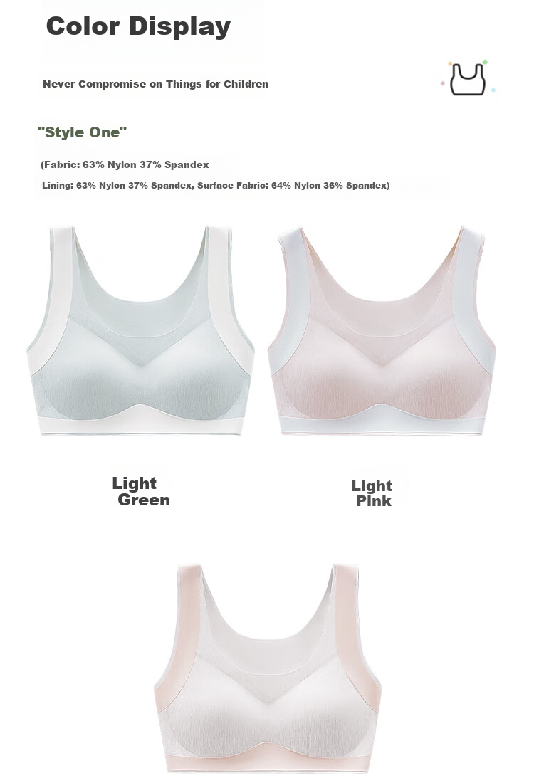 MiiOW Girls' Developmental Sports Vest Underwear for Elementary and Middle School Students Bra 18