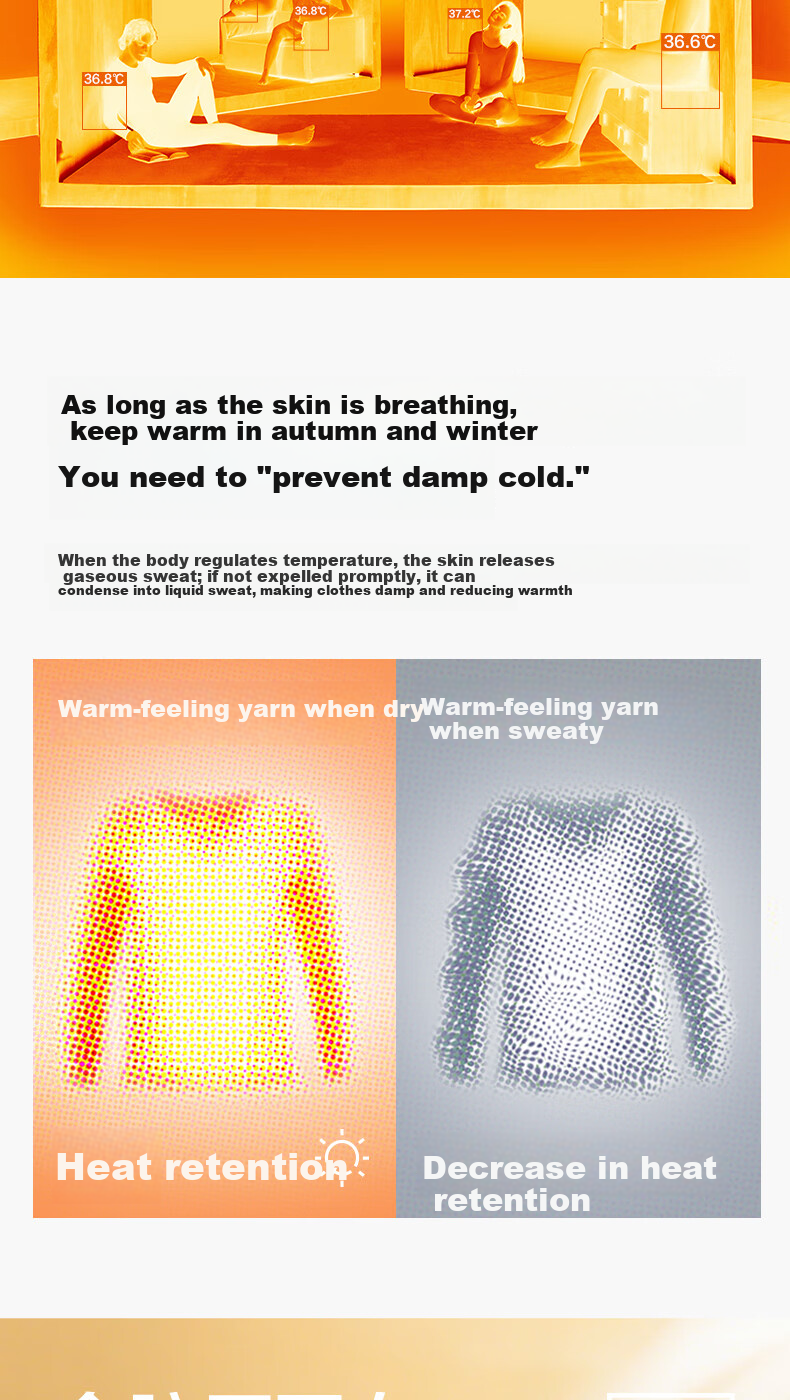 Youkeshu Men's Thermal Underwear 10A Antibacterial Cationic Double-Sided Brushed Autumn Winter Crew Neck 10A Antibacterial Fleece Thickened Set 2