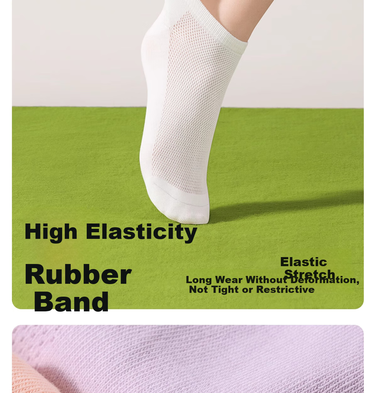 Buddygo Disposable Women's Socks Antibacterial Daily Use No-Wash Socks Travel Military Training Cotton White 5 Pairs 4