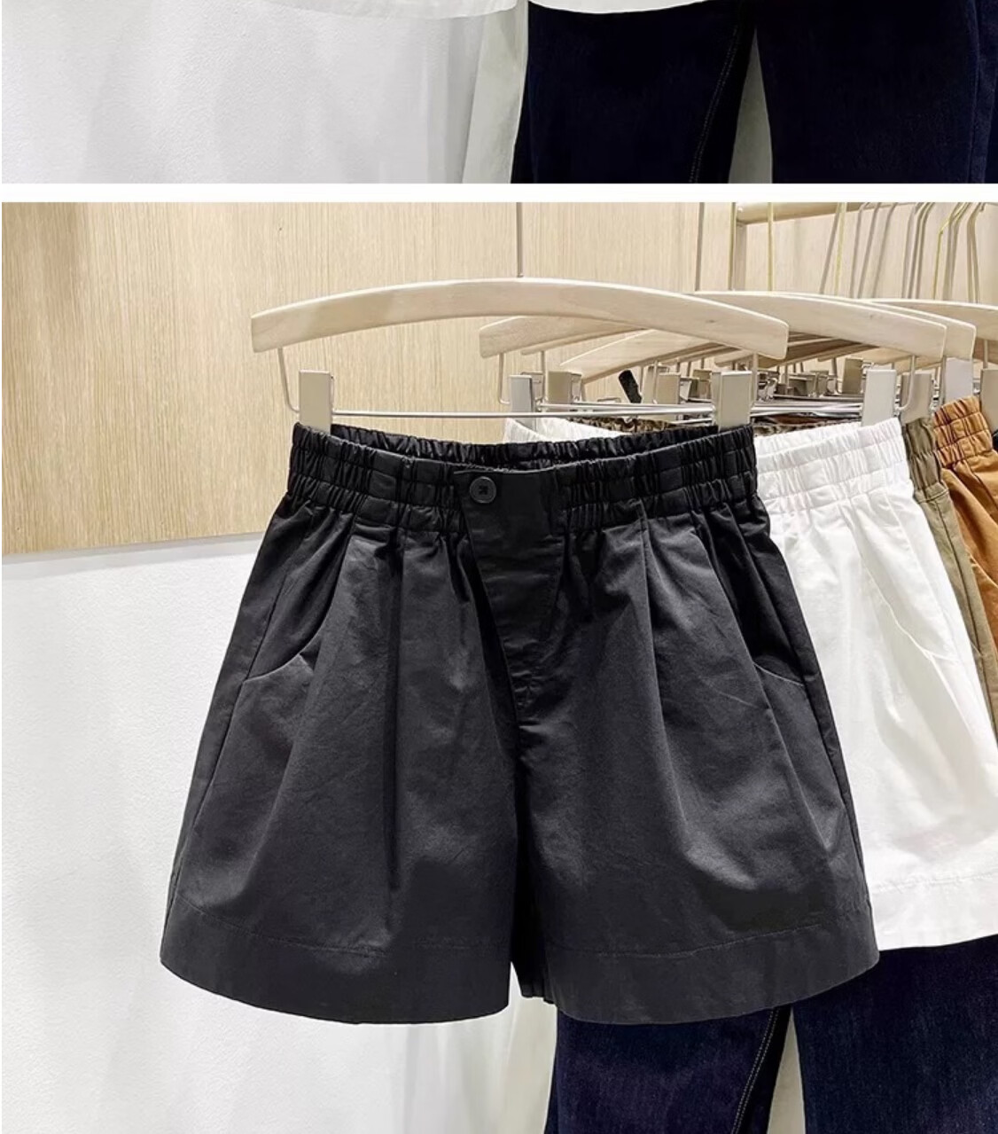 Langsha Women's Pure Cotton Summer Shorts 2026 New Loose Slimming Wide-Leg High-Waist A-Line Casual Versatile Hot Pants 5