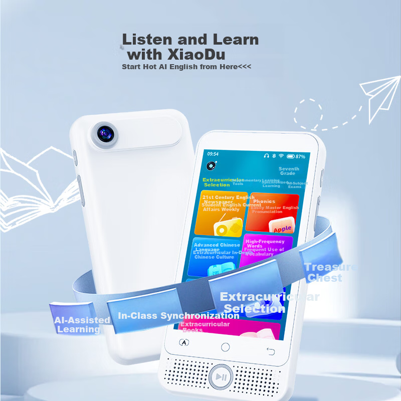Xiaodu K1 Listening Treasure English Listening Portable Device Synchronized Textbook Memorization Tool Ear Training Pocket Learning Machine Large Screen for Primary, Middle, and High School Vocabulary