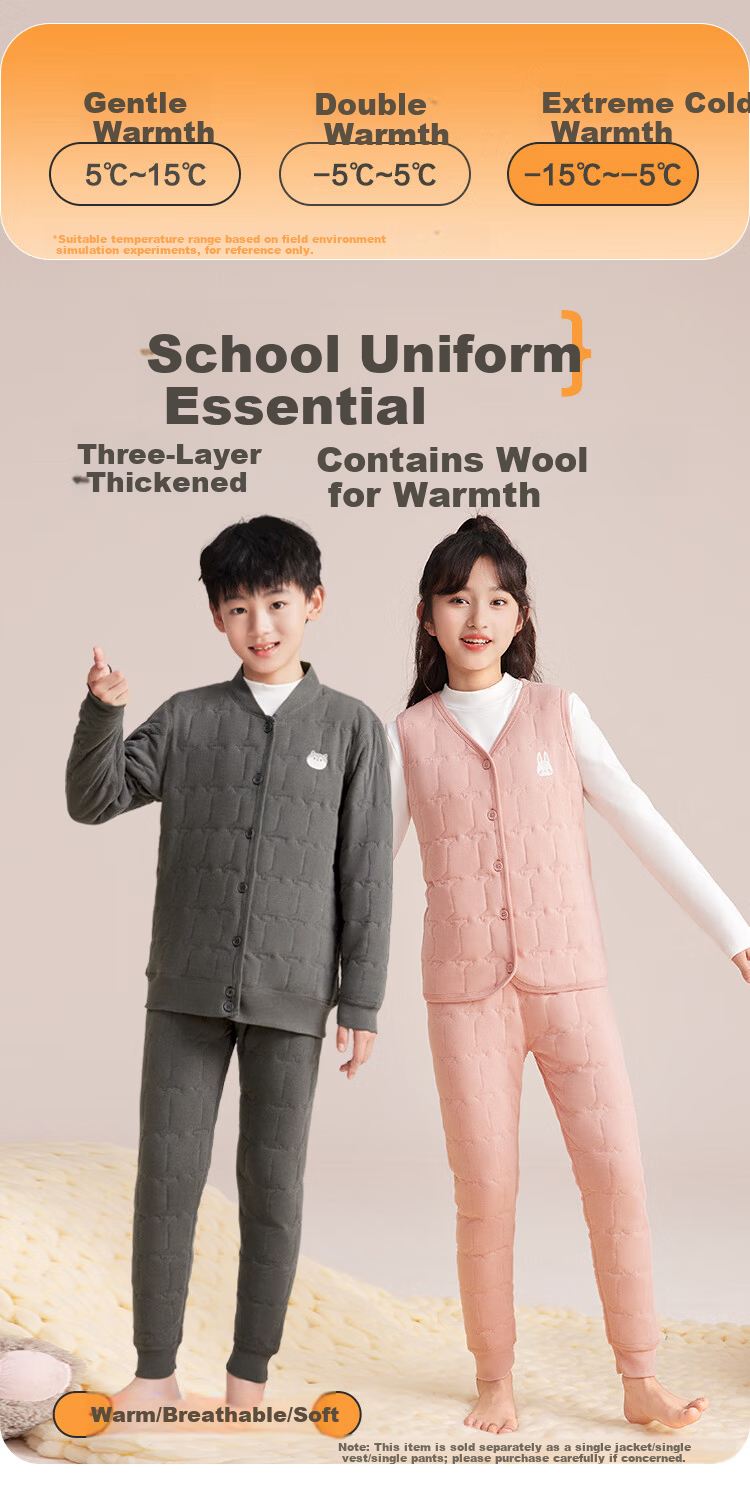 Hodohome Kids School Uniform Magic Girls Three-Layer Thickened Fleece 100% Merino Wool Insulated Jacket 310 Purple Size 160 1