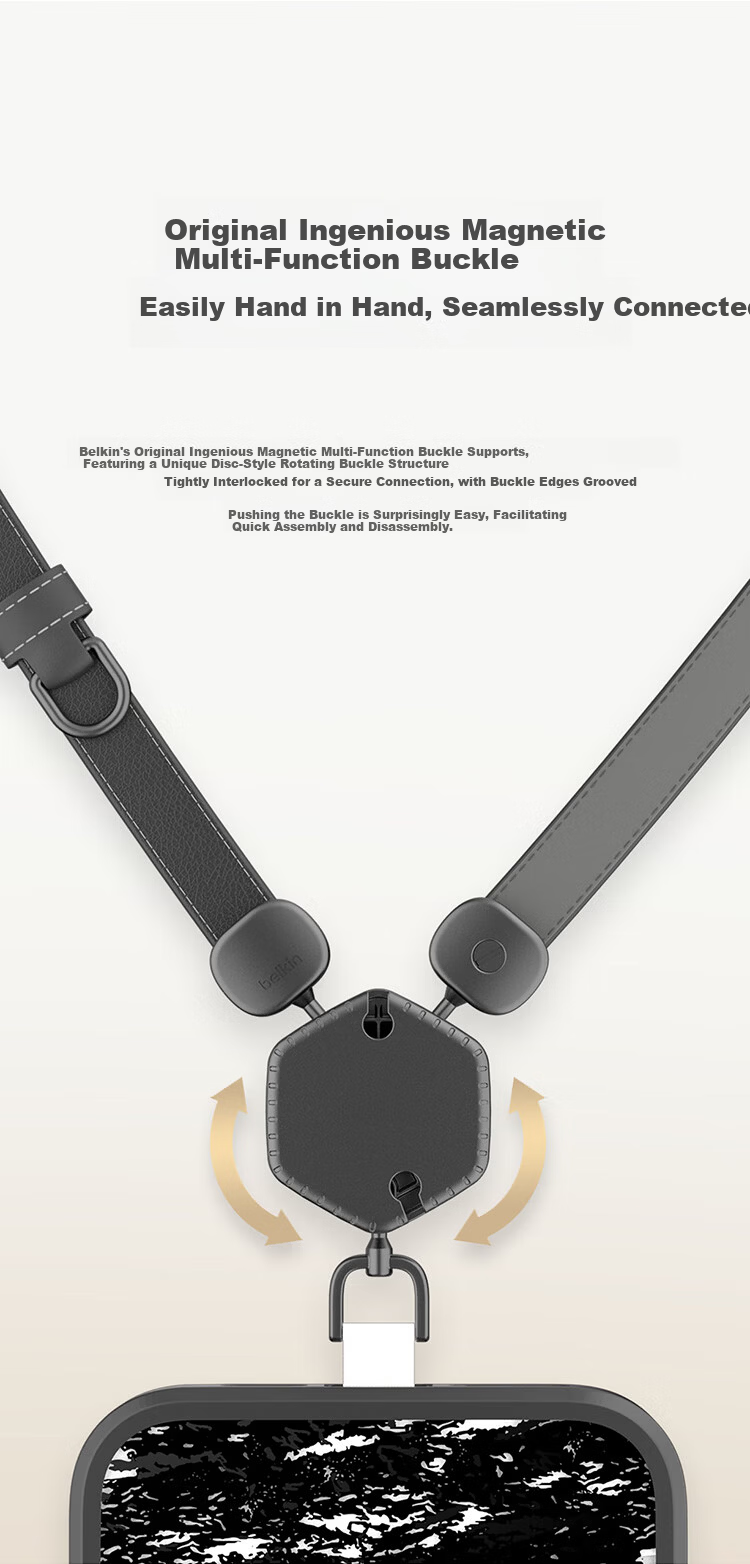 BELKIN Premium Leather Phone Lanyard Strap Mickey and Friends Anti-Lost Neck and Crossbody Phone Chain with Phone Pad 7