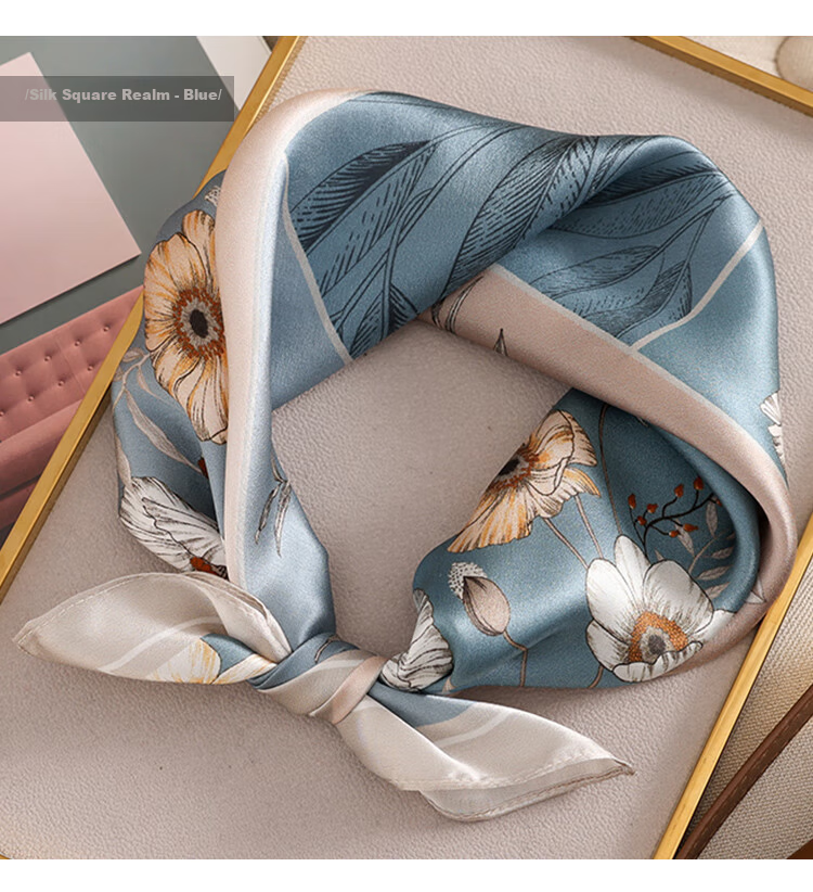 Shanghai Gushi Silk Scarf, 100% Mulberry Silk Satin Square Scarf, Gift Box, Birthday Present for Mom Or Girlfriend, Valentine's Day Gift, Red 18