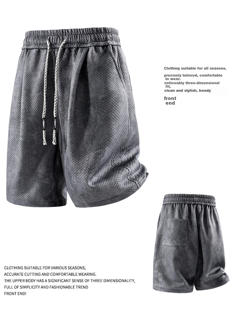 MiiOW Men's Summer Outdoor Sports Breathable Loose Fit Casual Five-Point Beach Shorts Apricot Gray M 2