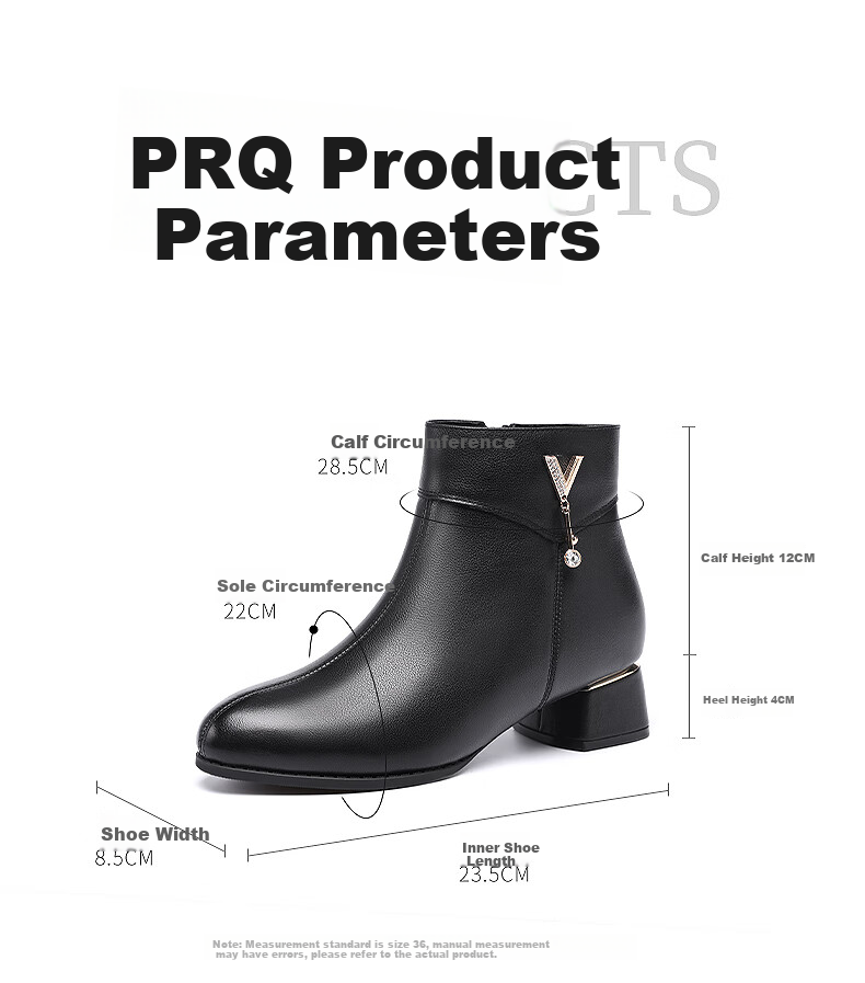 Red Dragonfly Short Boots Fashion Shoes Fleece Lined Warm Mom Shoes Commuter Versatile Chunky Heel Height Increasing WLC445181C Black Size 35 7