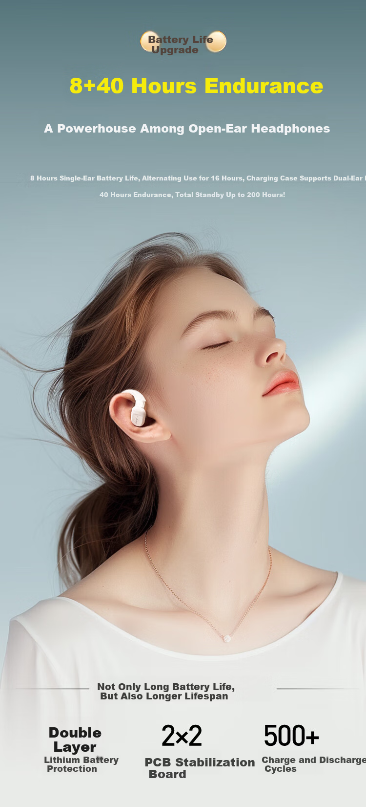 IGene 2026 New 6.0 Bluetooth Bone Conduction Earphones Open-Ear Wireless Sports Running Long Battery Life Compatible with Apple Huawei Xiaomi 9