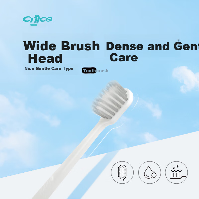 Nice Toothbrush High-Density Soft Bristles Wide Head Deep Cleaning Adult Soft Bristle Toothbrush 1 Piece