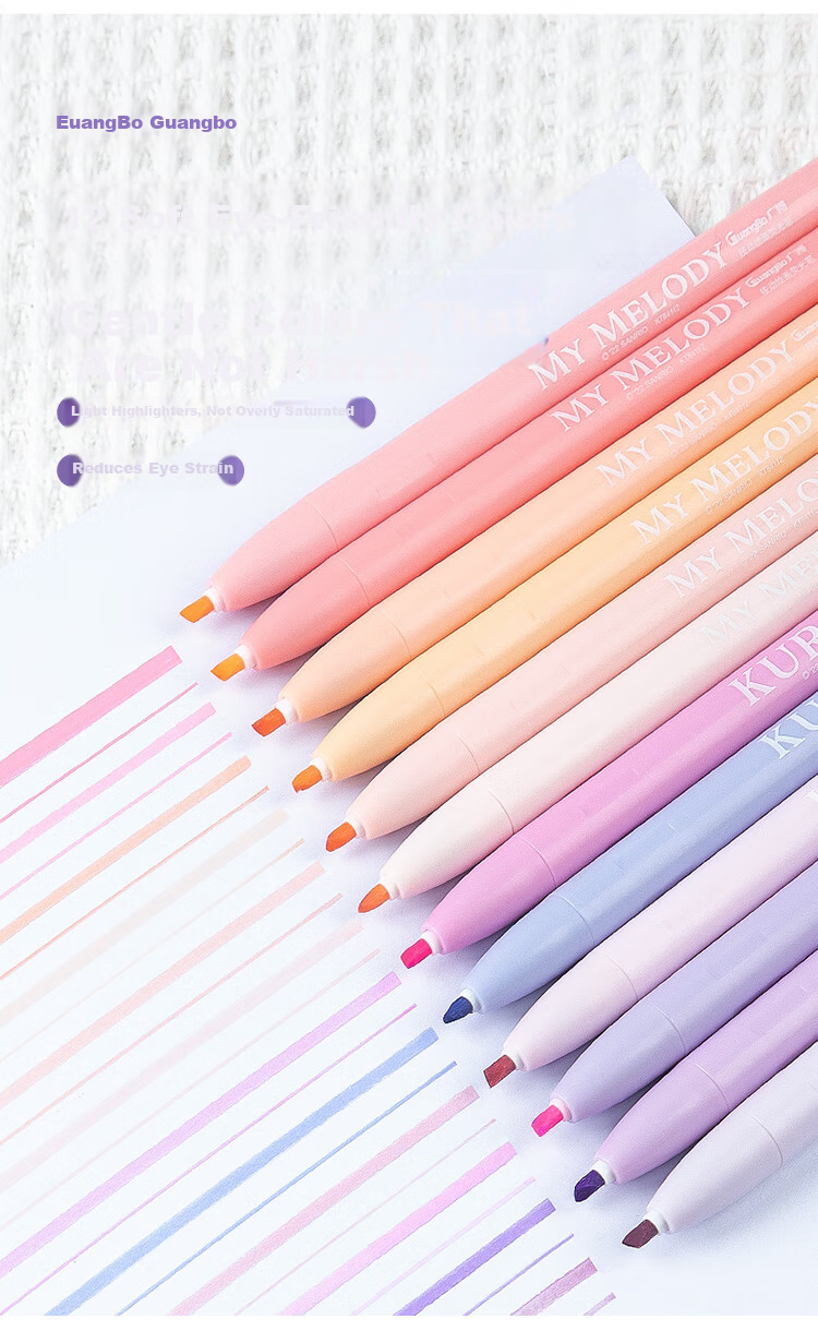 GuangBo & Shark Cat 8-Color Glitter Journal Pens Highlighter Drawing Marker Coloring Marker Blue Box KC23200 3